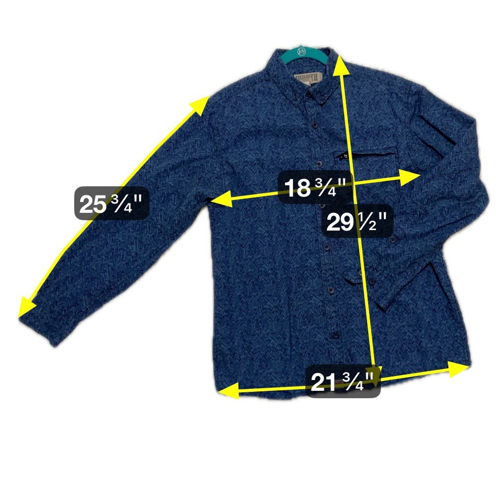 Duluth‎ Trading Blue Button Up Shirt Zip-Pocket Roll-Tab Gorpcore Work Medium - Picture 6 of 10